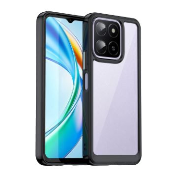 For Honor X6b Acrylic Hybrid TPU Phone Case - Colorful Series (Black) - 1