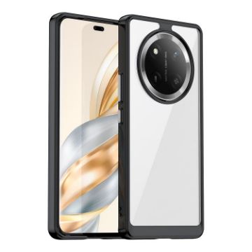 For Honor X9c Acrylic Hybrid TPU Phone Case - Colorful Series (Black) - 1