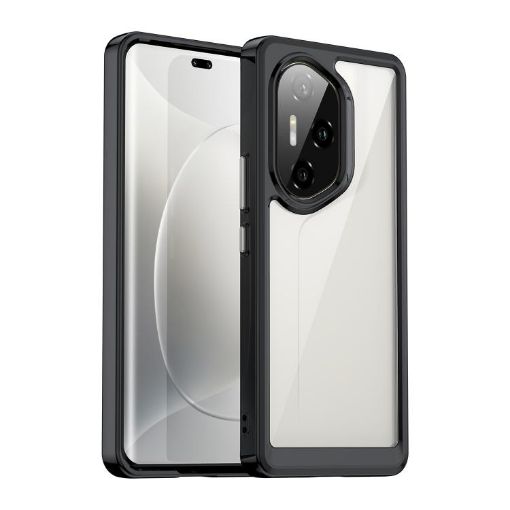 For Honor 300 Ultra Colorful Acrylic Hybrid TPU Phone Case - Black - 1