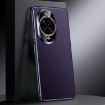 Huawei nova 14 Genuine Leather Phone Case - Dark Purple - 1