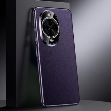 Huawei nova 14 Genuine Leather Phone Case - Dark Purple - 1