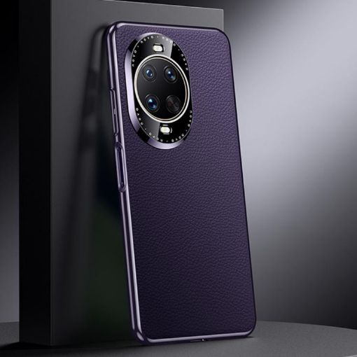 Huawei nova 14 Ultra Genuine Leather Phone Case - Dark Purple - 1