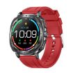 ET492 Smart Watch - 1.43" AMOLED, ECG/Blood Sugar, Red Silicone Strap - 1