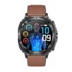 ET492 Smart Watch: 1.43" AMOLED, ECG/Blood Sugar, Leather Strap, Brown - 2