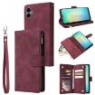 Samsung Galaxy A07 4G/5G Wine Red Leather Wallet Phone Case - 1