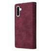 Samsung Galaxy A17 5G Wine Red Leather Wallet Phone Case with Zipper - 3
