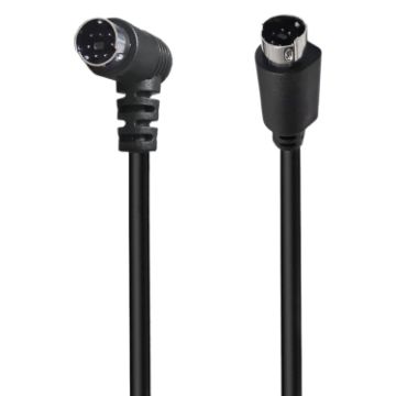 3m Mini DIN 7 Pin S-Video Core AV Cable (Straight to Elbow) - 1