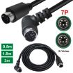 3m Mini DIN 7 Pin S-Video Core AV Cable (Straight to Elbow) - 6