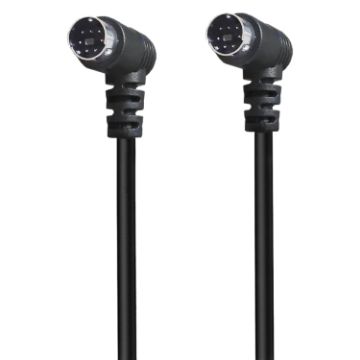 Mini DIN 7 Pin S-Video Cable, 0.5m Elbow to Elbow Audio/Video - 1
