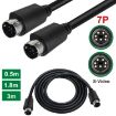 Mini DIN 7 Pin S-Video Cable 0.5m Straight Audio/Video Core - 6