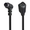 Mini DIN 7 Pin A/V Cable 0.5m (M to F Elbow) - 1