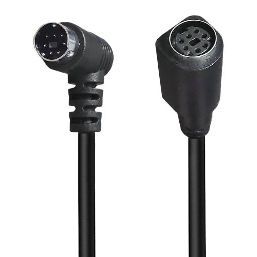 Mini DIN 7 Pin A/V Cable 0.5m (M to F Elbow) - 1