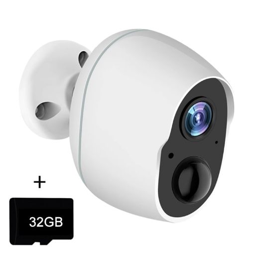 Ultra-HD Infrared Night Vision WiFi Surveillance Camera, 32GB Memory - 1