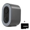 WiFi Tuya Smart HD Battery Camera, EU Plug, 128GB Memory (Grey) - 1