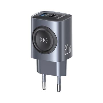 USAMS T67 20W GaN Fast Charger USB & USB-C EU Plug - Gun Color - 1