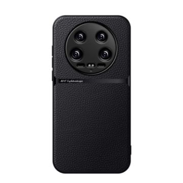 Xiaomi 14 Ultra Litchi Leather Magnetic Shockproof Phone Case Black - 1