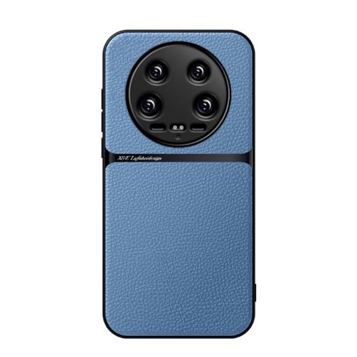 Xiaomi 14 Ultra Blue Litchi Leather Magnetic Shockproof Phone Case - 1