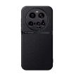 Xiaomi 15 Ultra Black Litchi Leather Magnetic Shockproof Phone Case - 1
