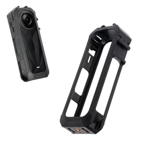 Insta360 X5 Cold Shoe Carbon Fiber Texture Protective Frame (Black) - 1