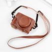 Sony ZV-1F/ZV1M2 Camera PU Leather Case Bag with Strap - Coffee - 1