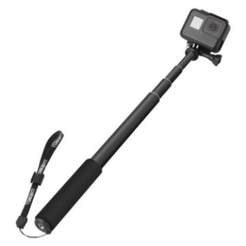 Universal Aluminum Alloy Selfie Stick with Adapter, 25-75cm (Black) - 1