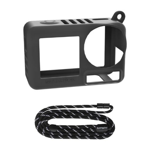 DJI Osmo Action 5 Pro Silicone Protective Case with Lanyard - Black - 1