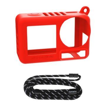 DJI Osmo Action 5 Pro Silicone Protective Case with Lanyard - Red - 1