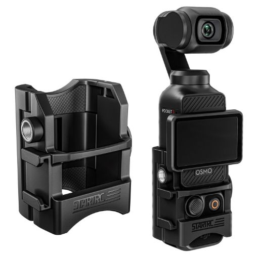 DJI OSMO Pocket 3 STARTRC Fixed Mount Expansion Adapter Bracket Black - 1