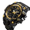 SKMEI 1155B Men's Gold Waterproof Sports Watch with Large Dial - 2