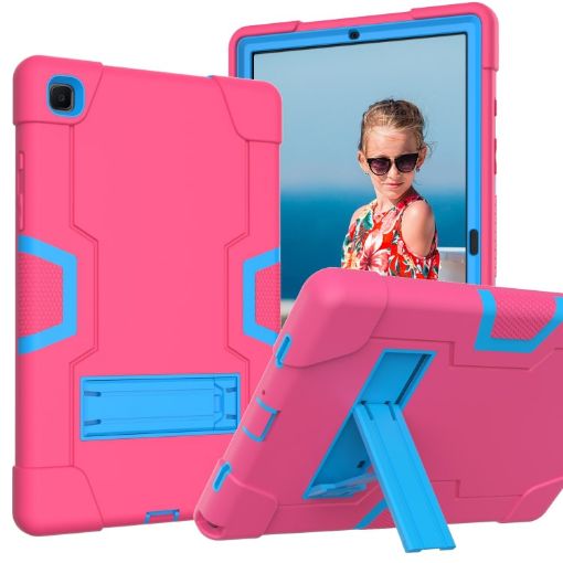 Shockproof Case for Samsung Galaxy Tab A7 10.4 (2020) - Rose Red/Blue - 1