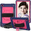 Samsung Galaxy Tab A7 10.4 Case, Navy Blue/Rose Red Silicone + PC Holder - 1