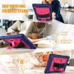 Samsung Galaxy Tab A7 10.4 Case, Navy Blue/Rose Red Silicone + PC Holder - 6