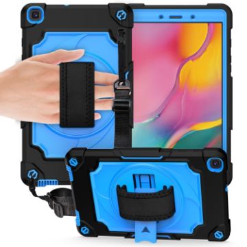 Samsung Tab A 8.0 (2019) T290 Shockproof Case with Holder - Black/Blue - 1