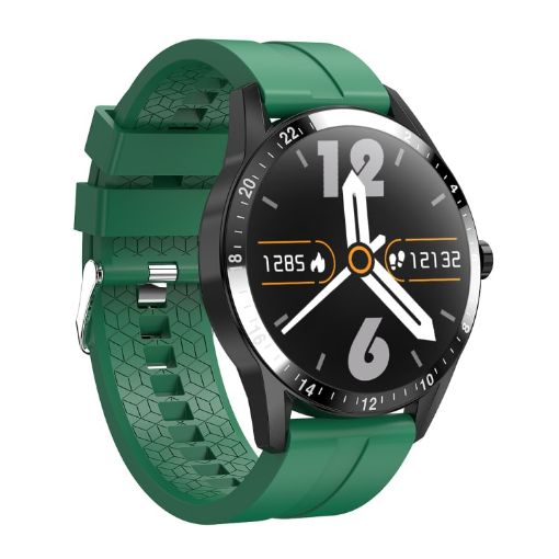 G20 1.3" IPS Smart Watch, IP67 Waterproof, Green Silicone Strap - 1