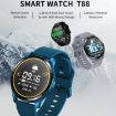 T88 Smart Watch 1.28" TFT Screen, IP67 Waterproof, Temp/Sleep/Heart Rate Monitoring (Blue) - 4