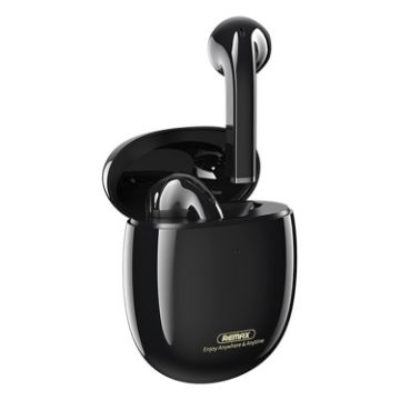 Remax TWS-23 Bluetooth 5.0 Magnetic True Wireless Earphones Black - 1