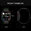 DW35PRO 1.75" IPX7 Waterproof Smart Watch, Bluetooth, Sleep & Heart Rate Monitor, Blue Silicone Strap - 3