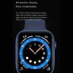 DW35PRO 1.75" IPX7 Waterproof Smart Watch, Bluetooth, Sleep & Heart Rate Monitor, Blue Silicone Strap - 6