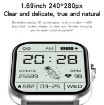 GT20 1.69" TFT Smart Watch, IP67 Waterproof, Steel Strap Silver - 3