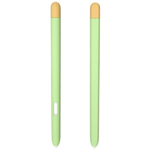 Samsung Galaxy Tab S6 Lite Stylus Case - Green Yellow Silicone Cover - 1