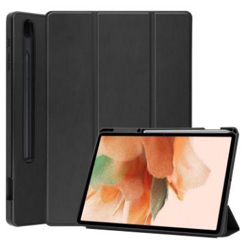 Samsung Galaxy Tab S7 Lite/FE T730/T735/T736 Black Flip Case with Holder - 1