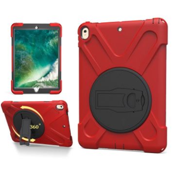 Shockproof Red Silicone + PC Case with Holder for iPad Pro 10.5 - 1