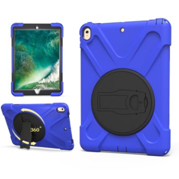 Shockproof Dark Blue Silicone + PC Case with Holder for iPad Pro 10.5 - 1