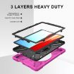 Shockproof Rose Red Case for Microsoft Surface Pro X/2021 with Straps & Pen Slot - 3
