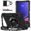 Samsung Galaxy Tab S7 FE/S7+/S9+/S8+ Black Silicone PC Case with Strap - 1