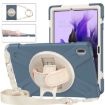 Samsung Galaxy Tab S7 FE/S7+/S9+/S8+ Protective Case, Holder & Strap, Blue - 2