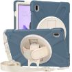 Samsung Galaxy Tab S7 FE/S7+/S9+/S8+ Protective Case, Holder & Strap, Blue - 3
