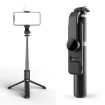 Q02S Fill Light Bluetooth Selfie Stick Tripod Phone Holder - Black - 1