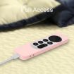 Pink Silicone Protective Case Cover with Rope for Apple TV 4K Siri Remote - 5