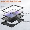 Samsung Galaxy Tab S7 FE T730 Black Silicone PC Case with Holder & Strap - 5